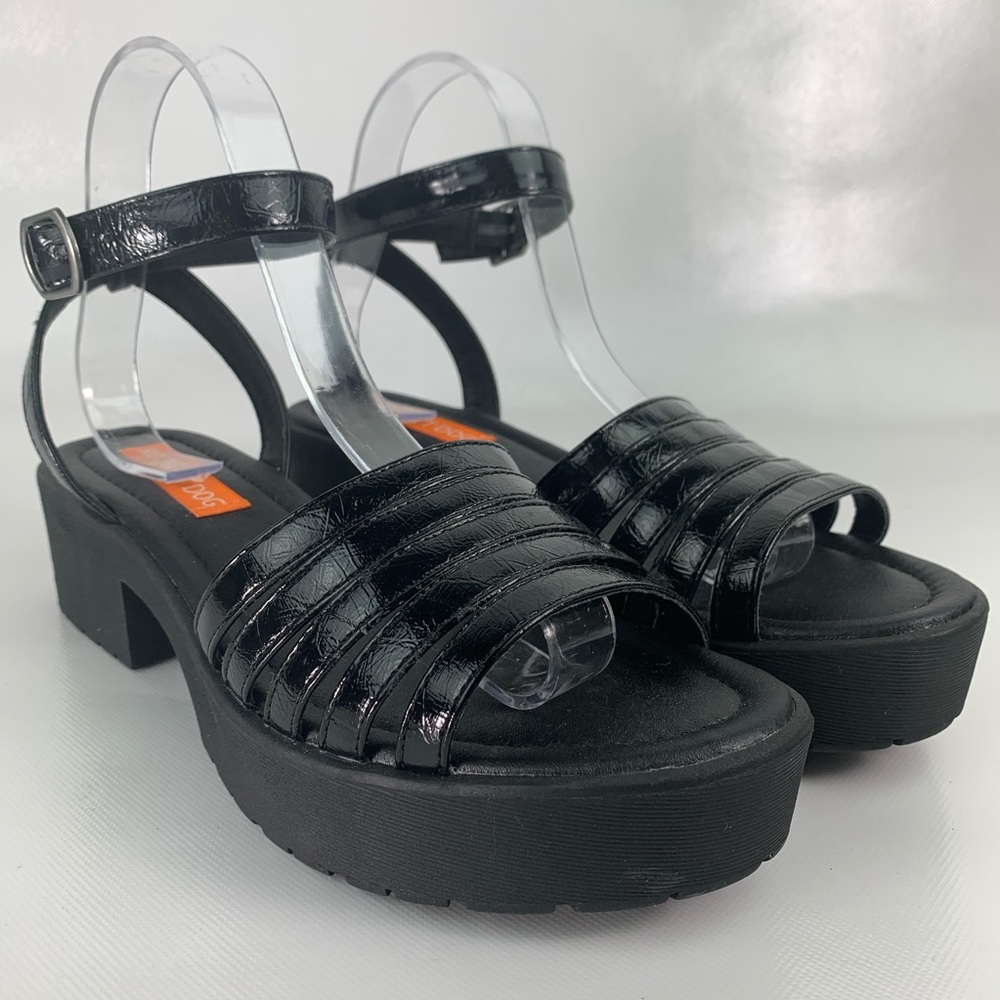 Rocket Dog NWOT Simm Sandal Black Shimmy Platform